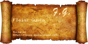 Fleisz Gyula névjegykártya